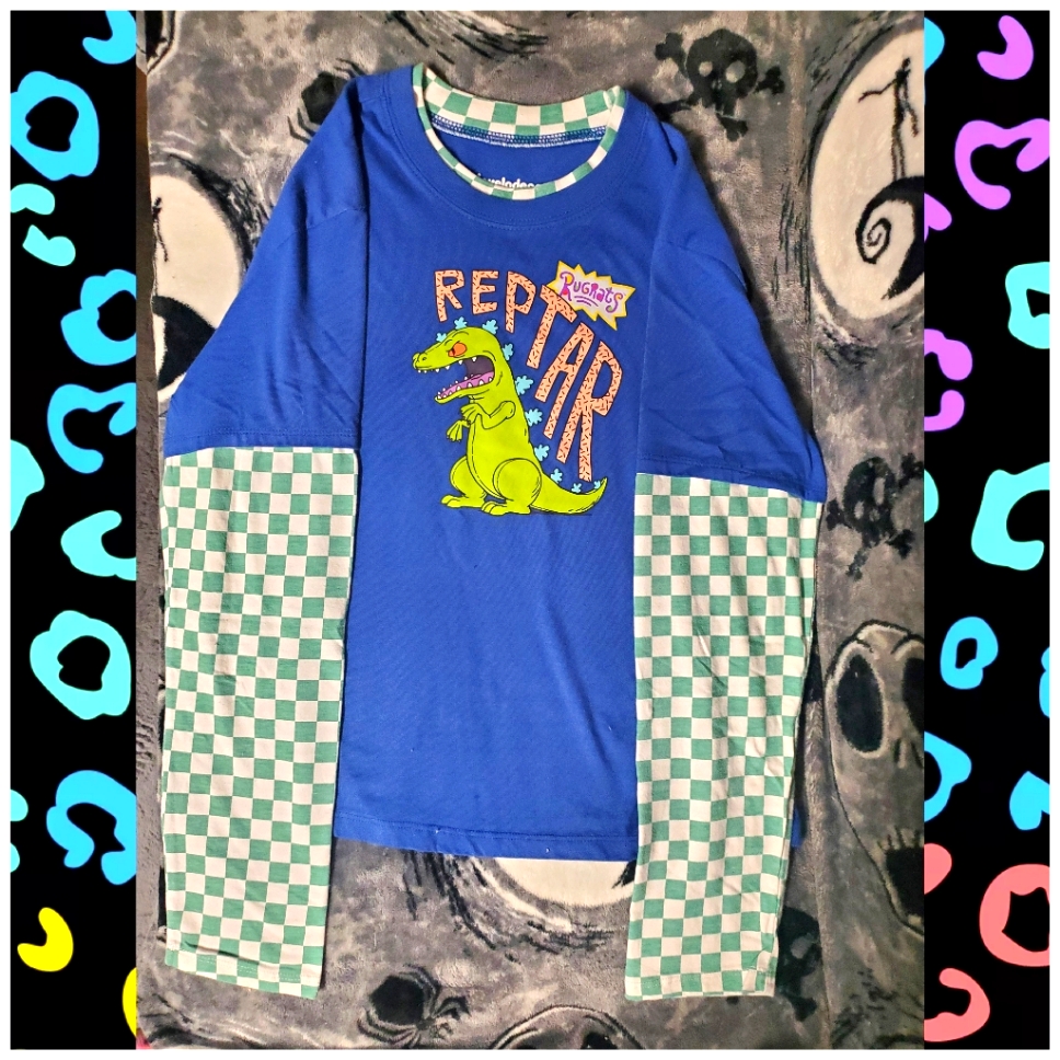 Blue And Green Dinosaur Kids Shirt